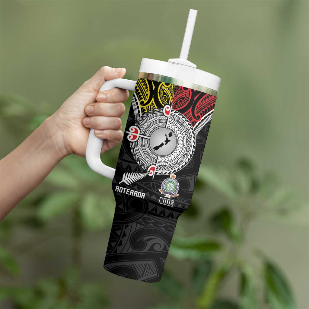 Aotearoa and Niue Mo Te Tiriti Tumbler With Handle New Zealand Honour The Treaty Ake!Ake!Ake! LT9 - Polynesian Pride