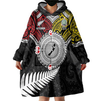 Aotearoa and Niue Mo Te Tiriti Wearable Blanket Hoodie New Zealand Honour The Treaty Ake!Ake!Ake! LT9 - Polynesian Pride