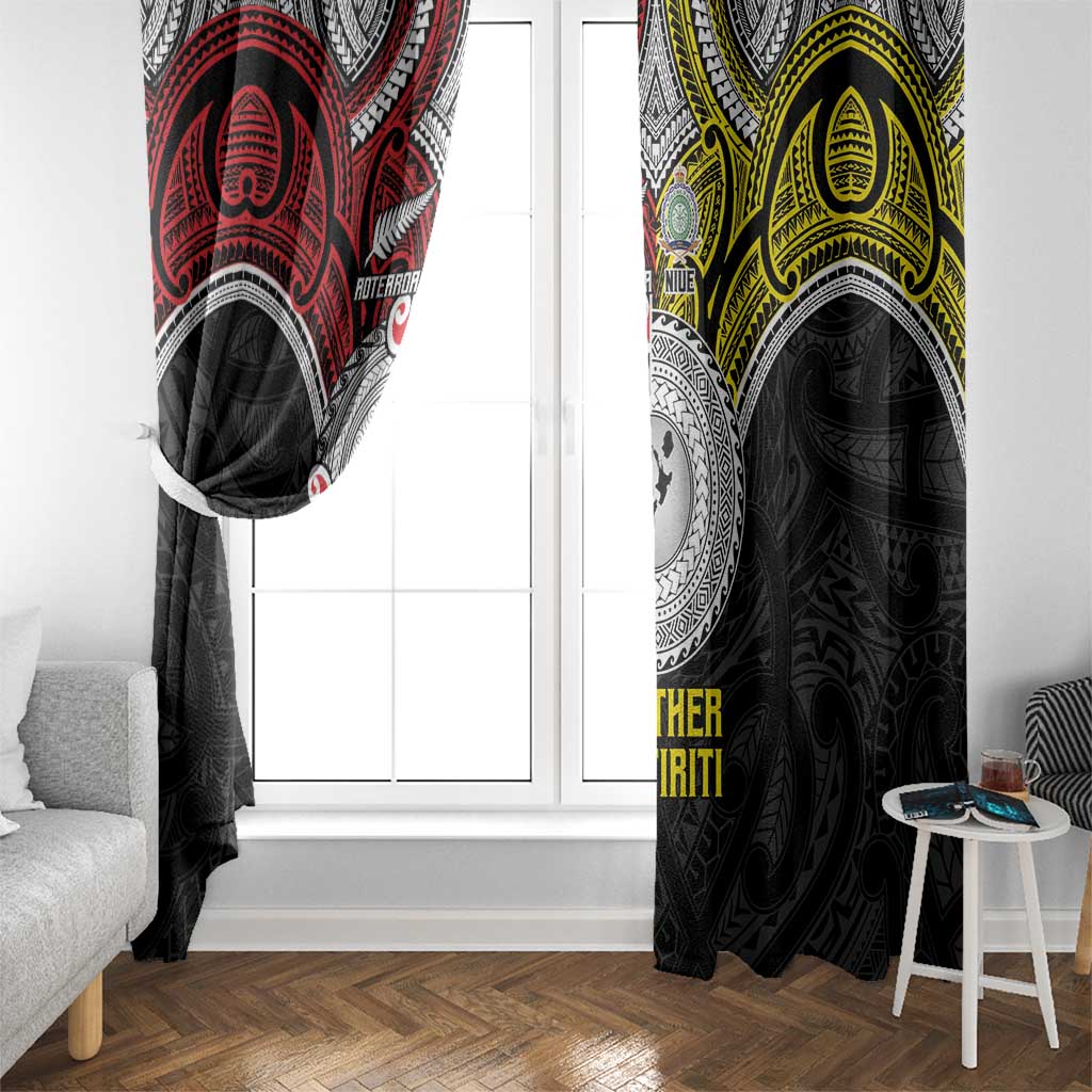 Aotearoa and Niue Mo Te Tiriti Window Curtain New Zealand Honour The Treaty Ake!Ake!Ake! LT9 - Polynesian Pride