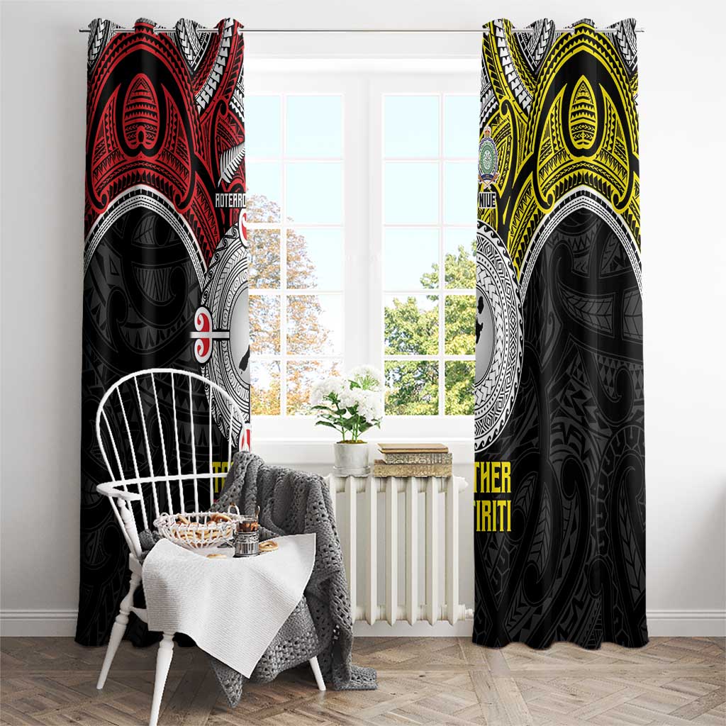 Aotearoa and Niue Mo Te Tiriti Window Curtain New Zealand Honour The Treaty Ake!Ake!Ake! LT9 - Polynesian Pride