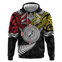 Aotearoa and Niue Mo Te Tiriti Zip Hoodie New Zealand Honour The Treaty Ake!Ake!Ake! LT9 Pullover Hoodie Gold - Polynesian Pride