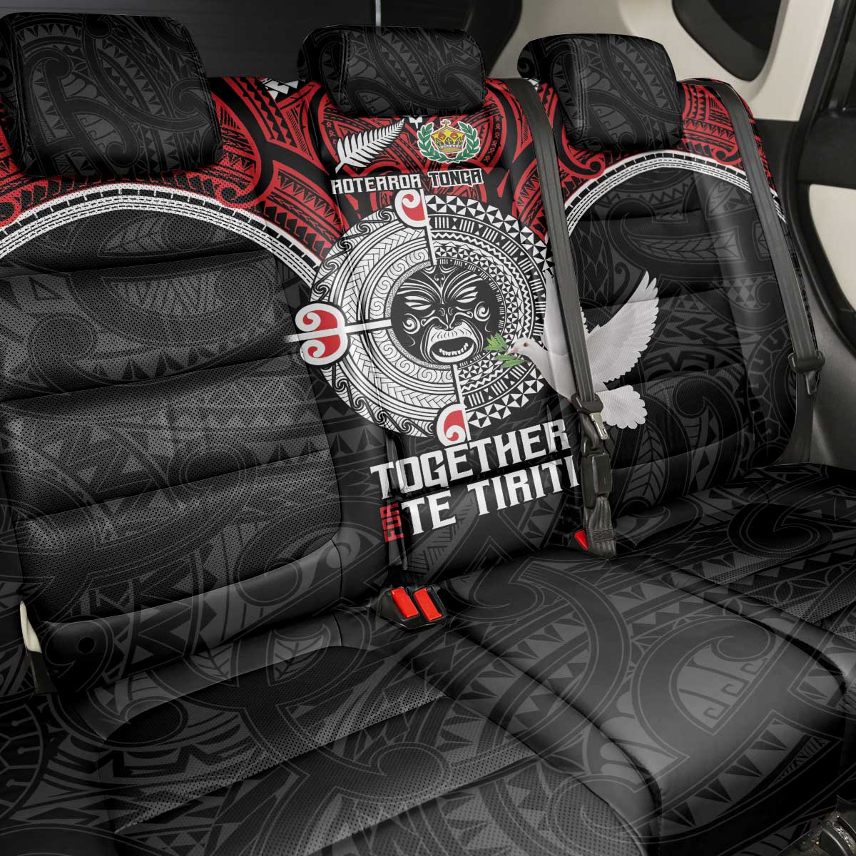 Aotearoa and Tonga Mo Te Tiriti Back Car Seat Cover New Zealand Honour The Treaty Ake!Ake!Ake! LT9 - Polynesian Pride