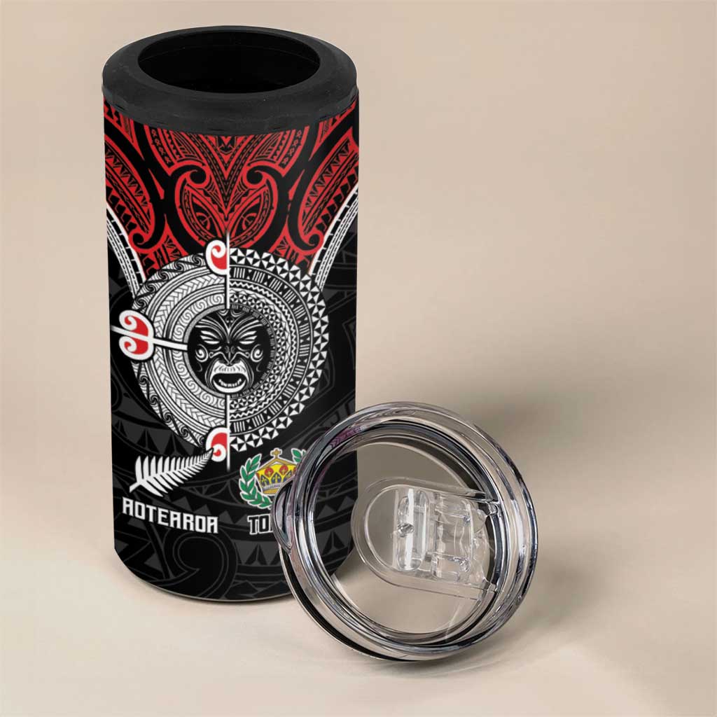 Aotearoa and Tonga Mo Te Tiriti 4 in 1 Can Cooler Tumbler New Zealand Honour The Treaty Ake!Ake!Ake! LT9 - Polynesian Pride