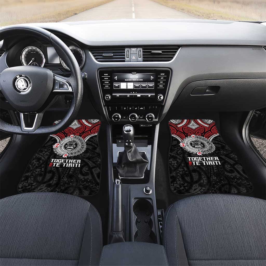 Aotearoa and Tonga Mo Te Tiriti Car Mats New Zealand Honour The Treaty Ake!Ake!Ake! LT9 Set 2pcs - Front Red - Polynesian Pride
