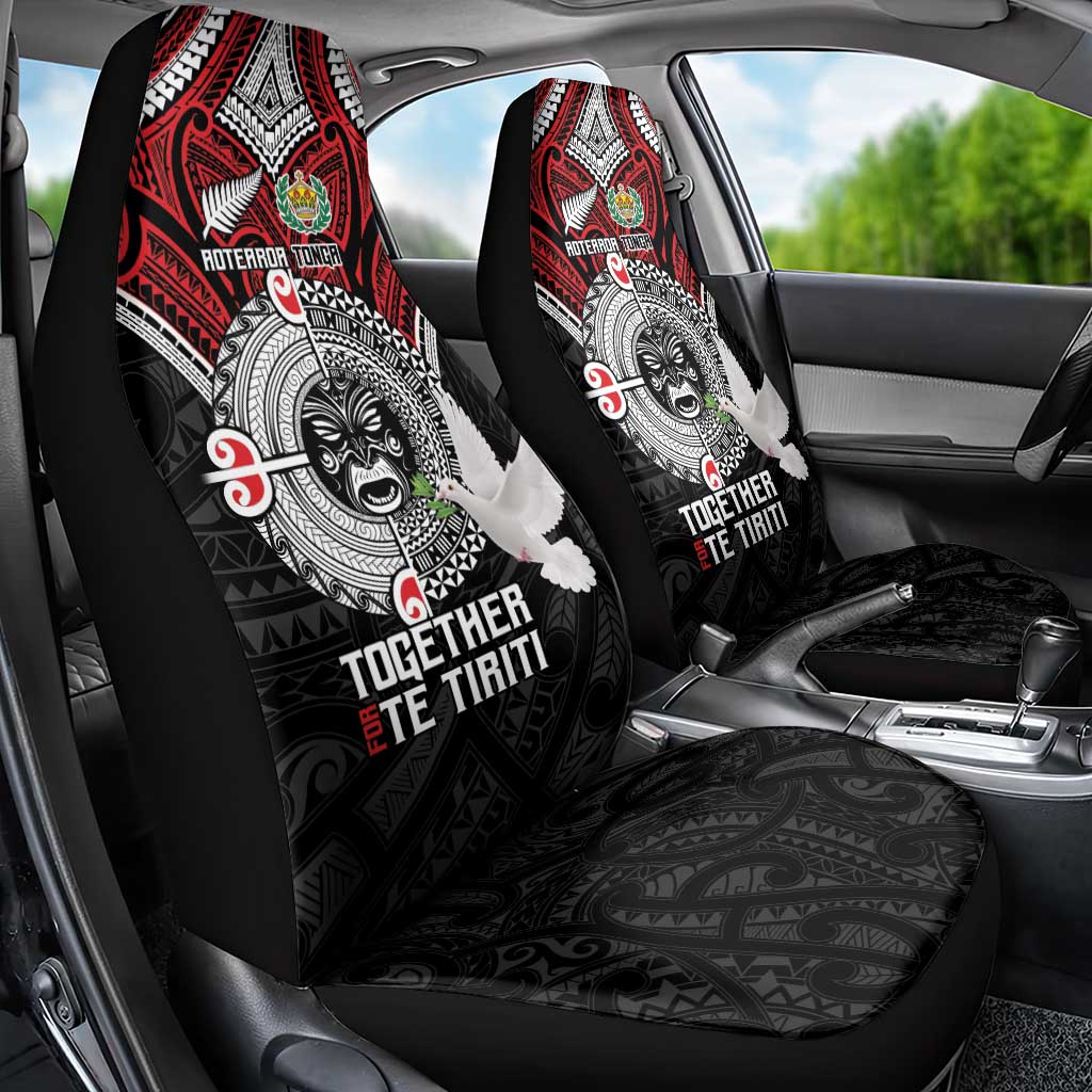 Aotearoa and Tonga Mo Te Tiriti Car Seat Cover New Zealand Honour The Treaty Ake!Ake!Ake! LT9 - Polynesian Pride