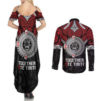 Aotearoa and Tonga Mo Te Tiriti Couples Matching Summer Maxi Dress and Long Sleeve Button Shirt New Zealand Honour The Treaty Ake!Ake!Ake! LT9 - Polynesian Pride