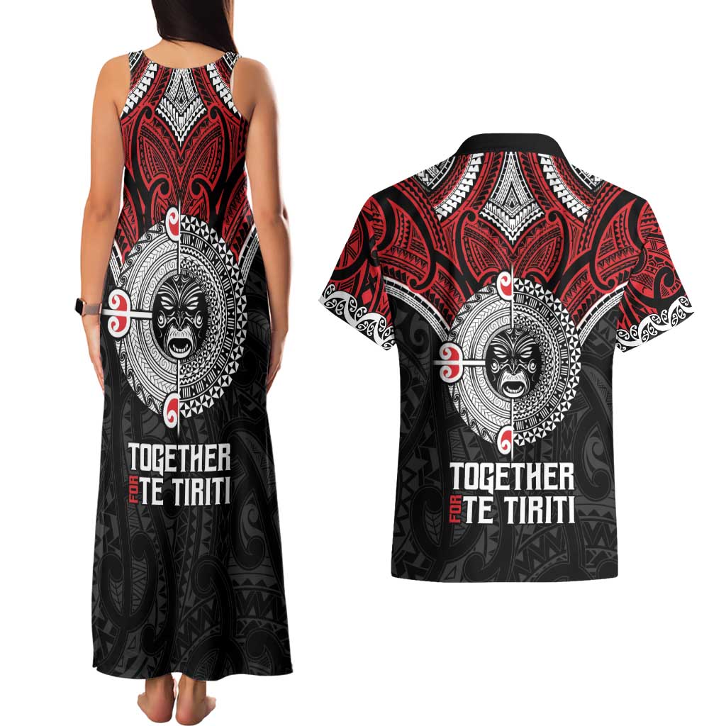 Aotearoa and Tonga Mo Te Tiriti Couples Matching Tank Maxi Dress and Hawaiian Shirt New Zealand Honour The Treaty Ake!Ake!Ake! LT9 - Polynesian Pride