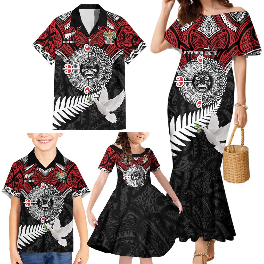 Aotearoa and Tonga Mo Te Tiriti Family Matching Mermaid Dress and Hawaiian Shirt New Zealand Honour The Treaty Ake!Ake!Ake! LT9 - Polynesian Pride