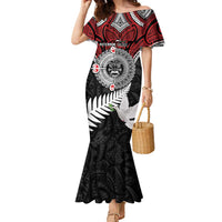 Aotearoa and Tonga Mo Te Tiriti Family Matching Mermaid Dress and Hawaiian Shirt New Zealand Honour The Treaty Ake!Ake!Ake! LT9 Mom's Dress Red - Polynesian Pride
