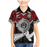 Aotearoa and Tonga Mo Te Tiriti Family Matching Mermaid Dress and Hawaiian Shirt New Zealand Honour The Treaty Ake!Ake!Ake! LT9 Son's Shirt Red - Polynesian Pride