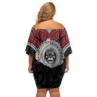 Aotearoa and Tonga Mo Te Tiriti Family Matching Off Shoulder Short Dress and Hawaiian Shirt New Zealand Honour The Treaty Ake!Ake!Ake! LT9 - Polynesian Pride