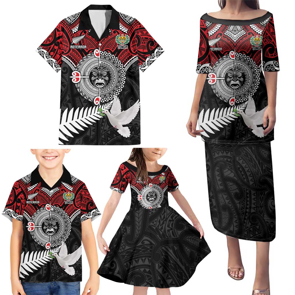 Aotearoa and Tonga Mo Te Tiriti Family Matching Puletasi and Hawaiian Shirt New Zealand Honour The Treaty Ake!Ake!Ake! LT9 - Polynesian Pride