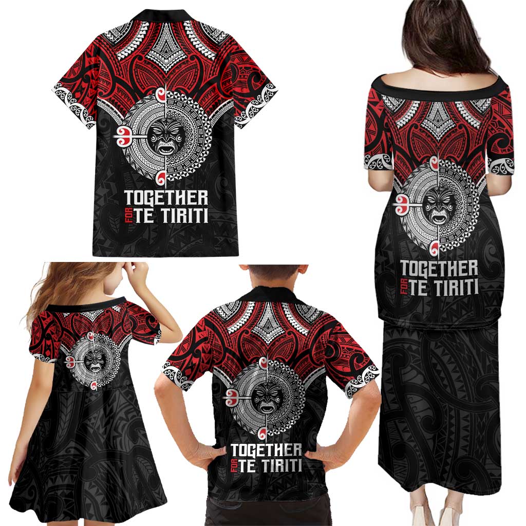 Aotearoa and Tonga Mo Te Tiriti Family Matching Puletasi and Hawaiian Shirt New Zealand Honour The Treaty Ake!Ake!Ake! LT9 - Polynesian Pride