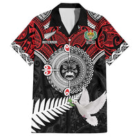 Aotearoa and Tonga Mo Te Tiriti Family Matching Short Sleeve Bodycon Dress and Hawaiian Shirt New Zealand Honour The Treaty Ake!Ake!Ake! LT9 Dad's Shirt - Short Sleeve Red - Polynesian Pride