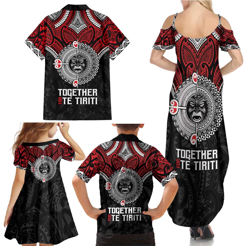 Aotearoa and Tonga Mo Te Tiriti Family Matching Summer Maxi Dress and Hawaiian Shirt New Zealand Honour The Treaty Ake!Ake!Ake! LT9 - Polynesian Pride