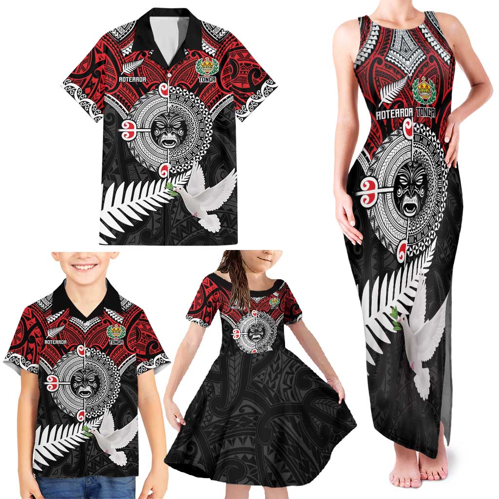 Aotearoa and Tonga Mo Te Tiriti Family Matching Tank Maxi Dress and Hawaiian Shirt New Zealand Honour The Treaty Ake!Ake!Ake! LT9 - Polynesian Pride