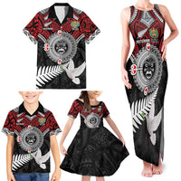 Aotearoa and Tonga Mo Te Tiriti Family Matching Tank Maxi Dress and Hawaiian Shirt New Zealand Honour The Treaty Ake!Ake!Ake! LT9 - Polynesian Pride