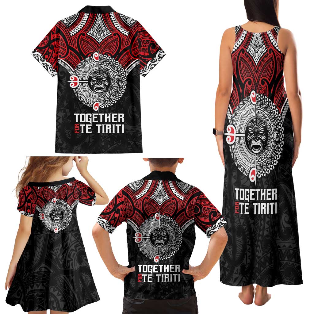 Aotearoa and Tonga Mo Te Tiriti Family Matching Tank Maxi Dress and Hawaiian Shirt New Zealand Honour The Treaty Ake!Ake!Ake! LT9 - Polynesian Pride