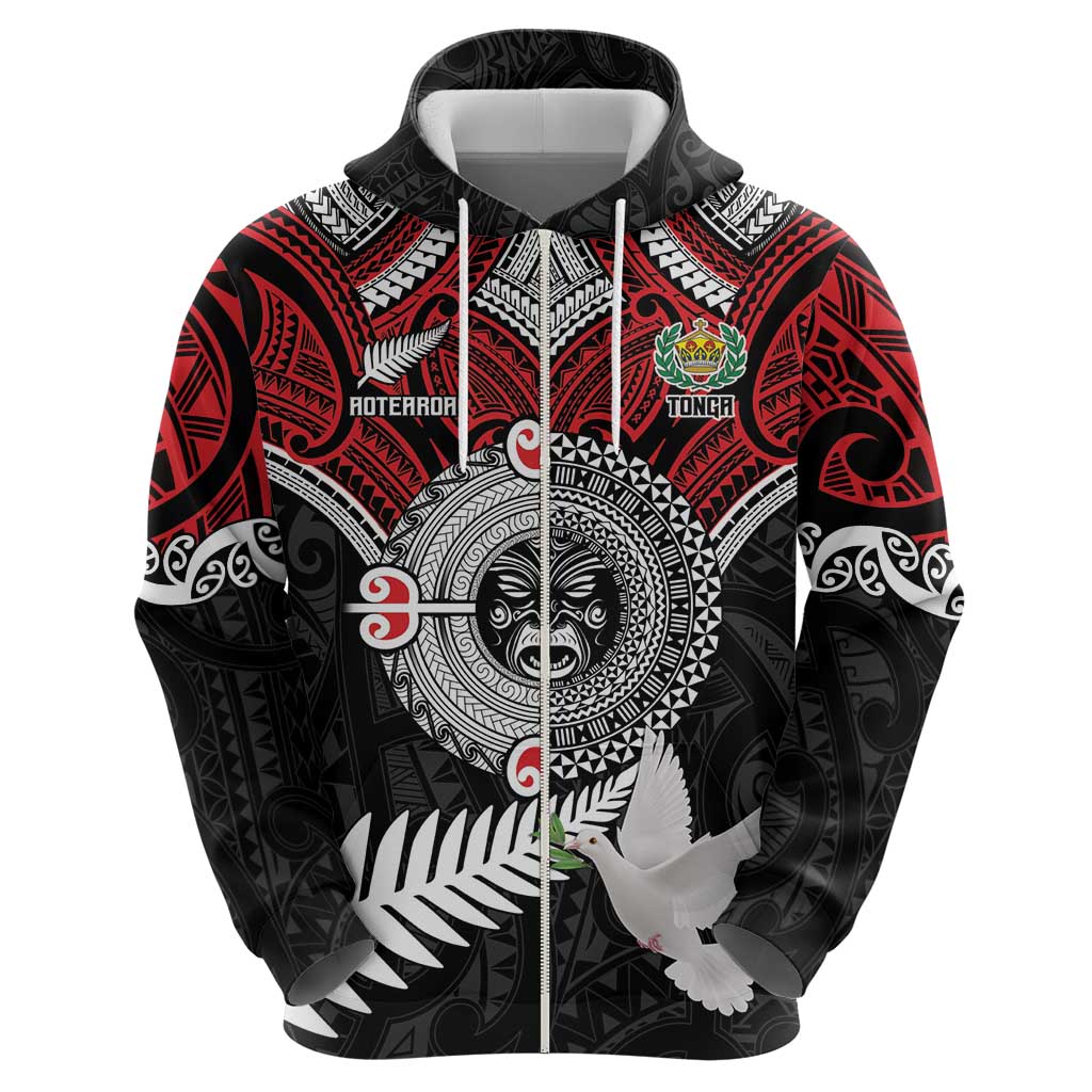 Aotearoa and Tonga Mo Te Tiriti Hoodie New Zealand Honour The Treaty Ake!Ake!Ake! LT9 - Polynesian Pride
