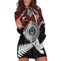 Aotearoa and Tonga Mo Te Tiriti Hoodie Dress New Zealand Honour The Treaty Ake!Ake!Ake! LT9 Red - Polynesian Pride