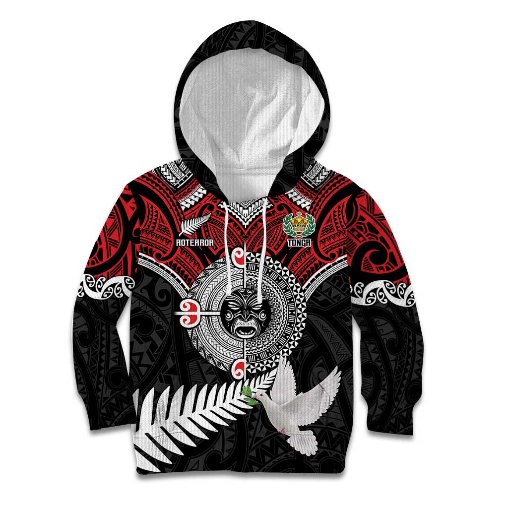 Aotearoa and Tonga Mo Te Tiriti Kid Hoodie New Zealand Honour The Treaty Ake!Ake!Ake! LT9 Hoodie Red - Polynesian Pride