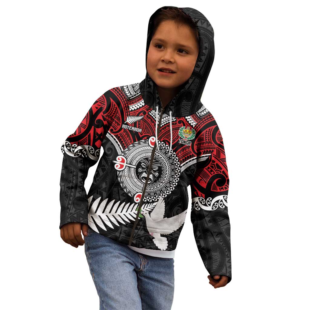 Aotearoa and Tonga Mo Te Tiriti Kid Hoodie New Zealand Honour The Treaty Ake!Ake!Ake! LT9 - Polynesian Pride
