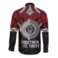 Aotearoa and Tonga Mo Te Tiriti Long Sleeve Button Shirt New Zealand Honour The Treaty Ake!Ake!Ake! LT9 - Polynesian Pride