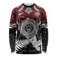 Aotearoa and Tonga Mo Te Tiriti Long Sleeve Shirt New Zealand Honour The Treaty Ake!Ake!Ake! LT9 Unisex Red - Polynesian Pride