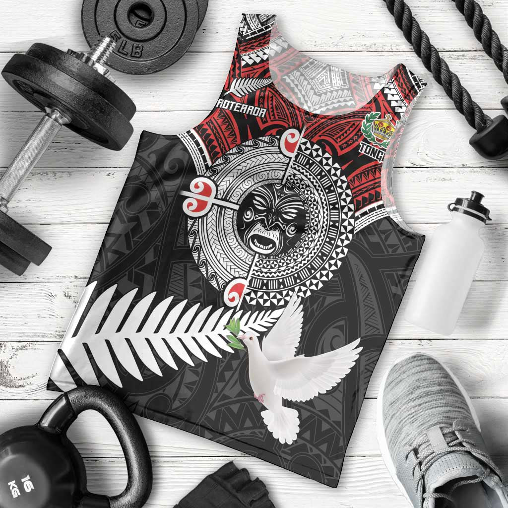 Aotearoa and Tonga Mo Te Tiriti Men Tank Top New Zealand Honour The Treaty Ake!Ake!Ake! LT9 - Polynesian Pride