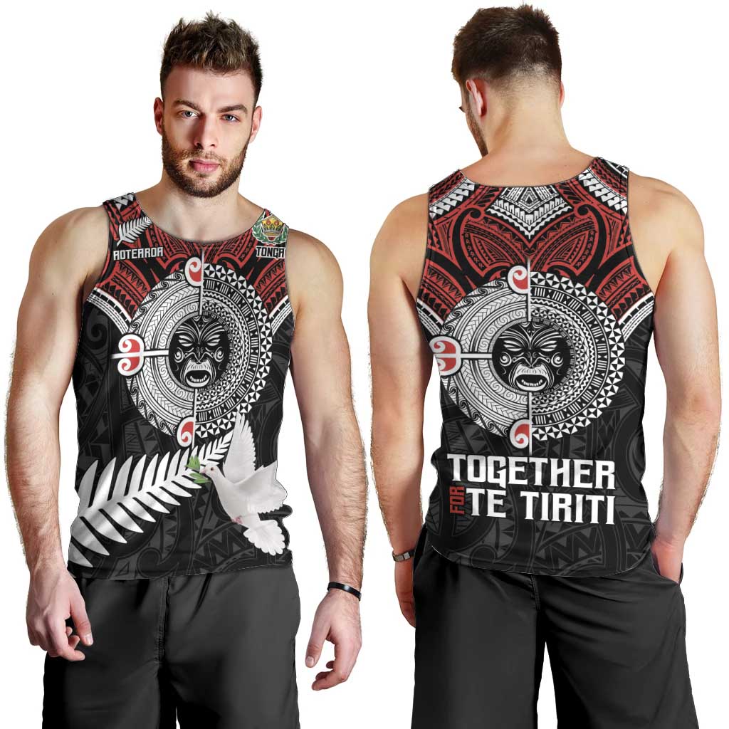 Aotearoa and Tonga Mo Te Tiriti Men Tank Top New Zealand Honour The Treaty Ake!Ake!Ake! LT9 - Polynesian Pride