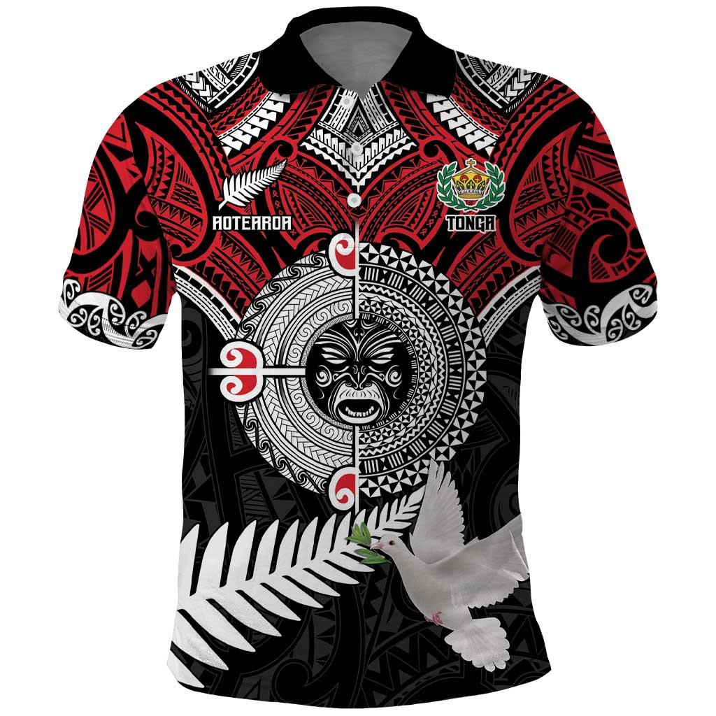 Aotearoa and Tonga Mo Te Tiriti Polo Shirt New Zealand Honour The Treaty Ake!Ake!Ake! LT9 Red - Polynesian Pride
