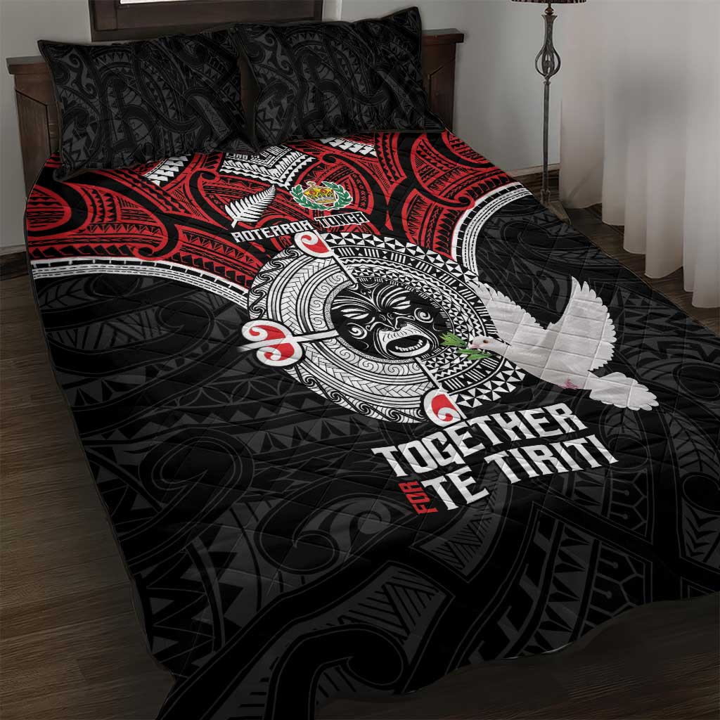 Aotearoa and Tonga Mo Te Tiriti Quilt Bed Set New Zealand Honour The Treaty Ake!Ake!Ake! LT9 Red - Polynesian Pride