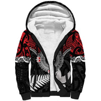 Aotearoa and Tonga Mo Te Tiriti Sherpa Hoodie New Zealand Honour The Treaty Ake!Ake!Ake! LT9 Unisex Red - Polynesian Pride