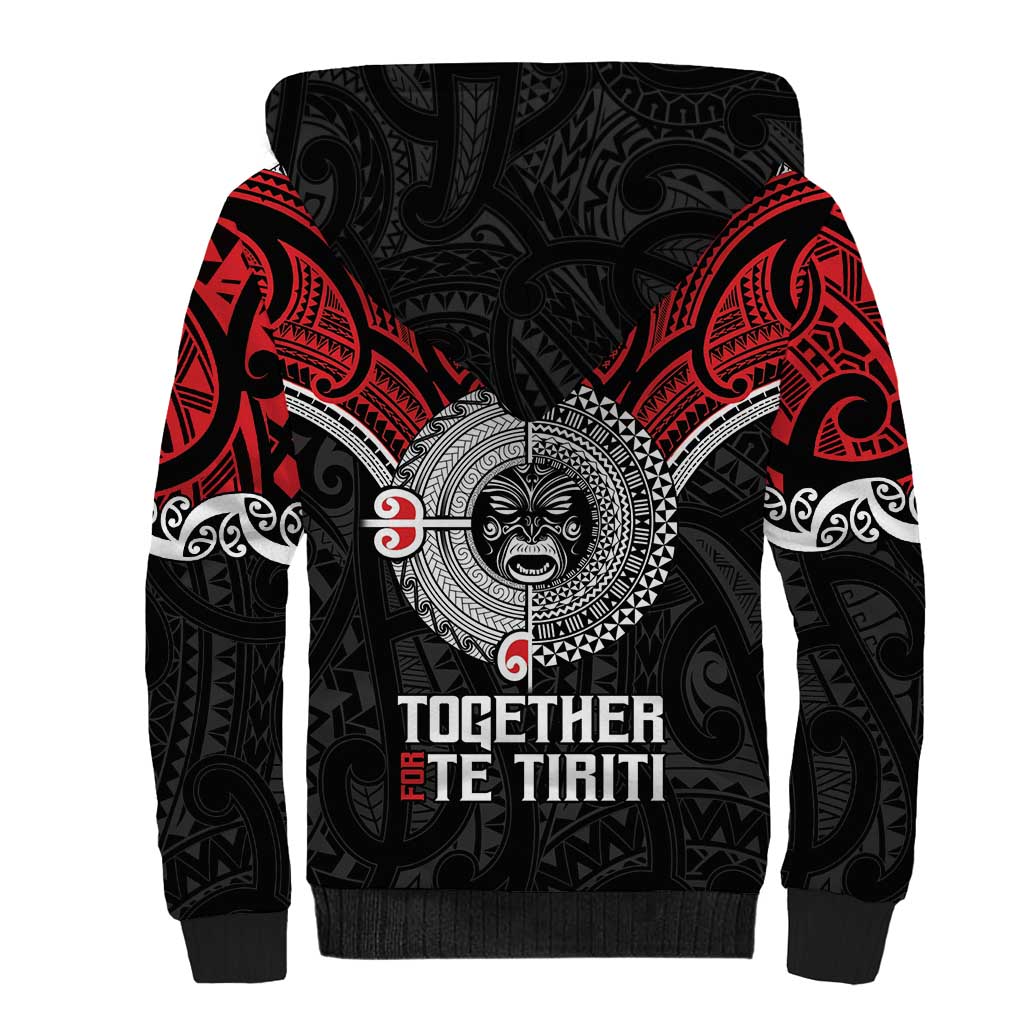 Aotearoa and Tonga Mo Te Tiriti Sherpa Hoodie New Zealand Honour The Treaty Ake!Ake!Ake! LT9 - Polynesian Pride