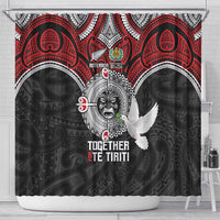 Aotearoa and Tonga Mo Te Tiriti Shower Curtain New Zealand Honour The Treaty Ake!Ake!Ake! LT9 - Polynesian Pride