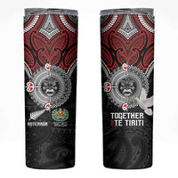Aotearoa and Tonga Mo Te Tiriti Skinny Tumbler New Zealand Honour The Treaty Ake!Ake!Ake! LT9 Red - Polynesian Pride