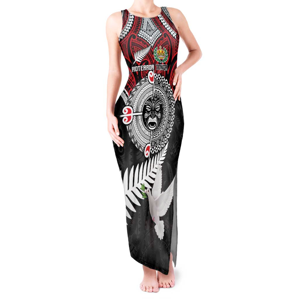Aotearoa and Tonga Mo Te Tiriti Tank Maxi Dress New Zealand Honour The Treaty Ake!Ake!Ake! LT9 Women Red - Polynesian Pride