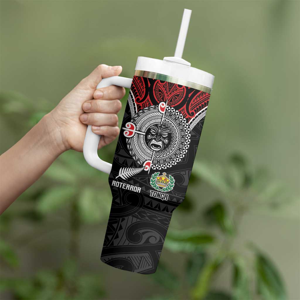 Aotearoa and Tonga Mo Te Tiriti Tumbler With Handle New Zealand Honour The Treaty Ake!Ake!Ake! LT9 - Polynesian Pride