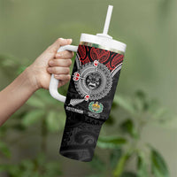 Aotearoa and Tonga Mo Te Tiriti Tumbler With Handle New Zealand Honour The Treaty Ake!Ake!Ake! LT9 - Polynesian Pride