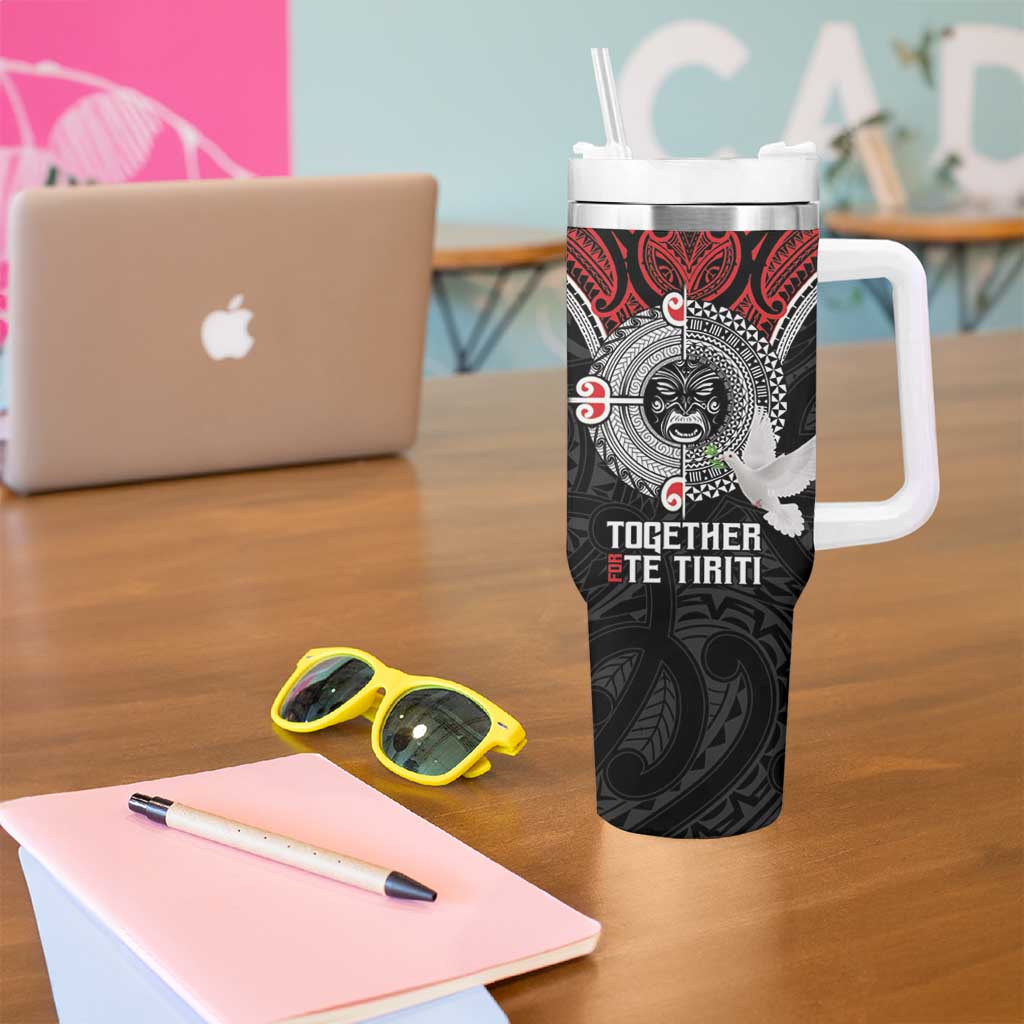 Aotearoa and Tonga Mo Te Tiriti Tumbler With Handle New Zealand Honour The Treaty Ake!Ake!Ake! LT9 - Polynesian Pride
