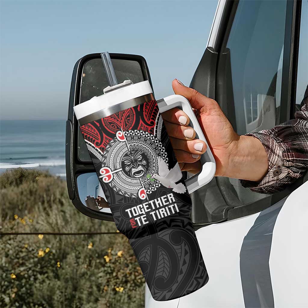 Aotearoa and Tonga Mo Te Tiriti Tumbler With Handle New Zealand Honour The Treaty Ake!Ake!Ake! LT9 - Polynesian Pride