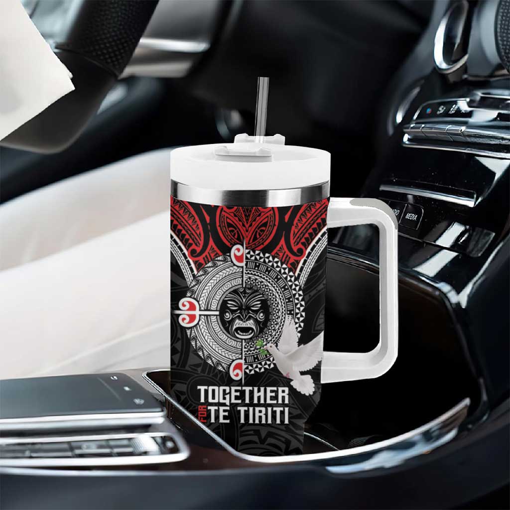 Aotearoa and Tonga Mo Te Tiriti Tumbler With Handle New Zealand Honour The Treaty Ake!Ake!Ake! LT9 - Polynesian Pride