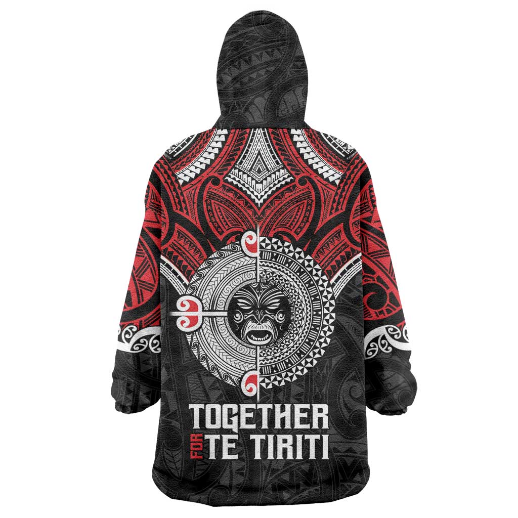 Aotearoa and Tonga Mo Te Tiriti Wearable Blanket Hoodie New Zealand Honour The Treaty Ake!Ake!Ake! LT9 - Polynesian Pride