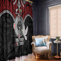 Aotearoa and Tonga Mo Te Tiriti Window Curtain New Zealand Honour The Treaty Ake!Ake!Ake! LT9 - Polynesian Pride