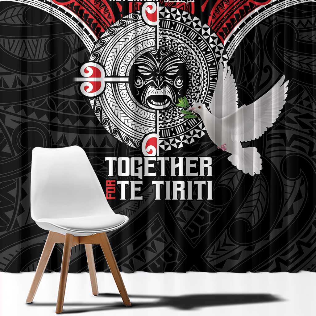 Aotearoa and Tonga Mo Te Tiriti Window Curtain New Zealand Honour The Treaty Ake!Ake!Ake! LT9 - Polynesian Pride