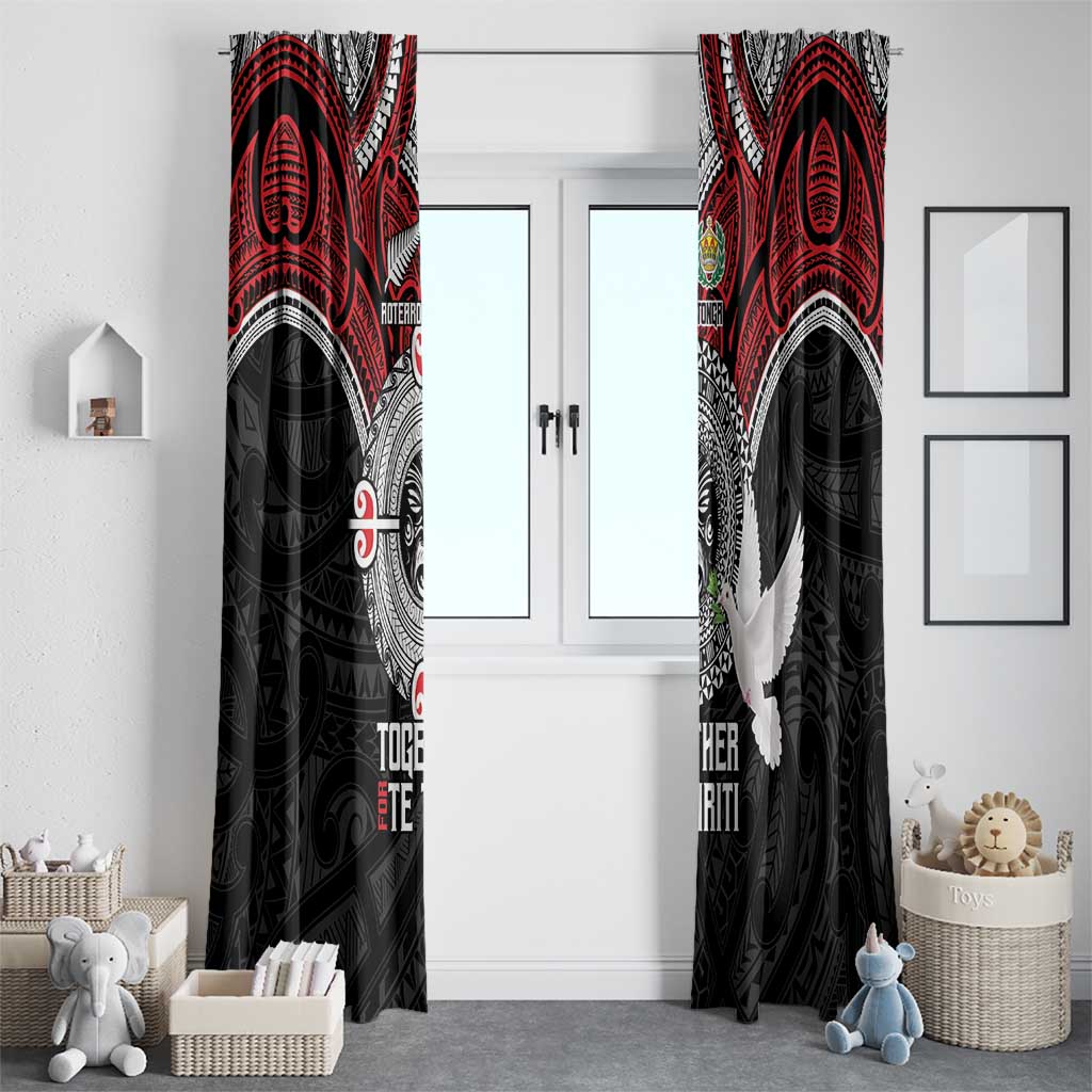 Aotearoa and Tonga Mo Te Tiriti Window Curtain New Zealand Honour The Treaty Ake!Ake!Ake! LT9 - Polynesian Pride