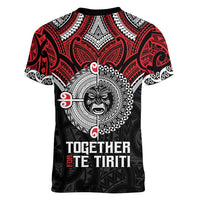 Aotearoa and Tonga Mo Te Tiriti Women V-Neck T-Shirt New Zealand Honour The Treaty Ake!Ake!Ake! LT9 - Polynesian Pride