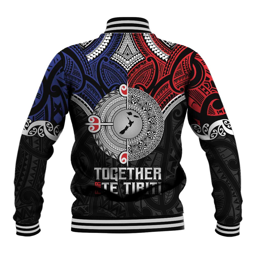 Aotearoa and Samoa Mo Te Tiriti Baseball Jacket Tangata Moana Stand with Tangata Whenua LT9 - Polynesian Pride
