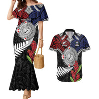 Aotearoa and Samoa Mo Te Tiriti Couples Matching Mermaid Dress and Hawaiian Shirt Tangata Moana Stand with Tangata Whenua LT9 Blue - Polynesian Pride