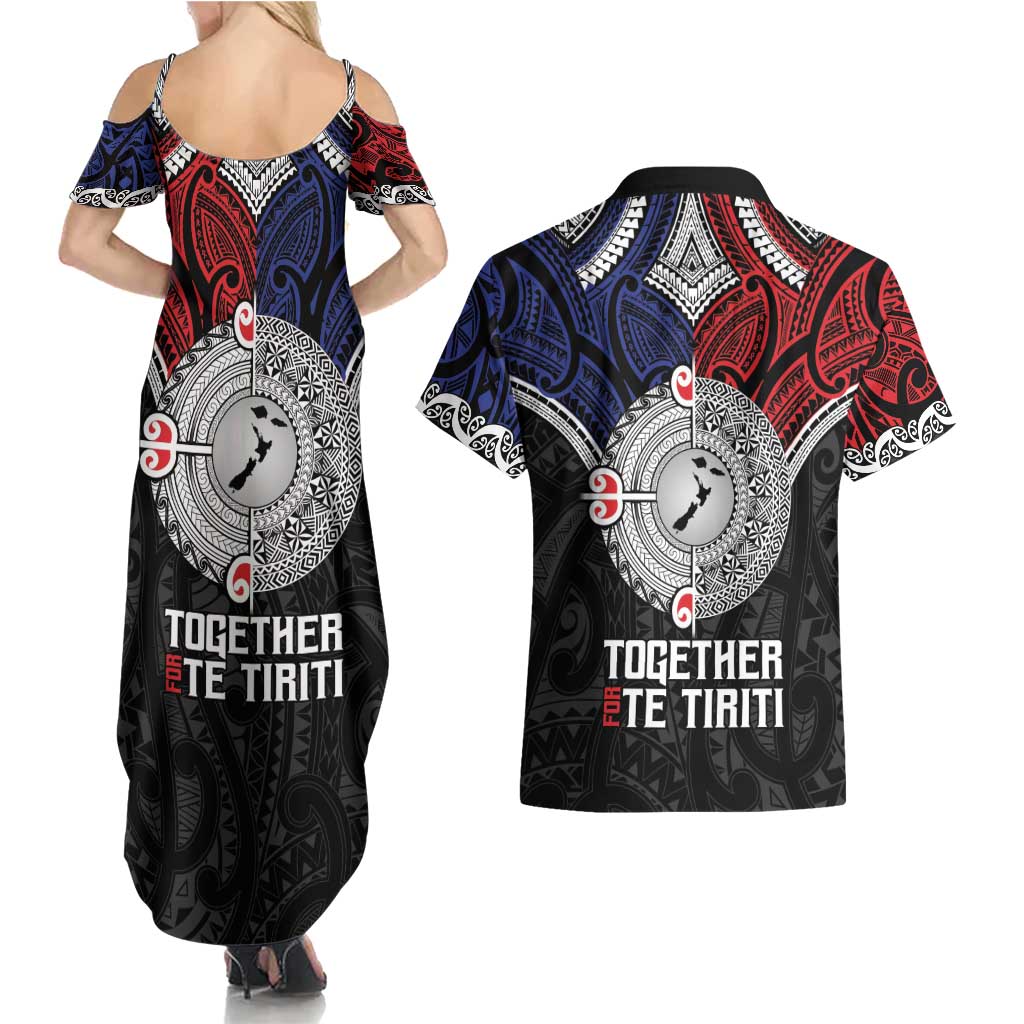 Aotearoa and Samoa Mo Te Tiriti Couples Matching Summer Maxi Dress and Hawaiian Shirt Tangata Moana Stand with Tangata Whenua LT9 - Polynesian Pride
